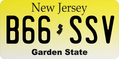 NJ license plate B66SSV