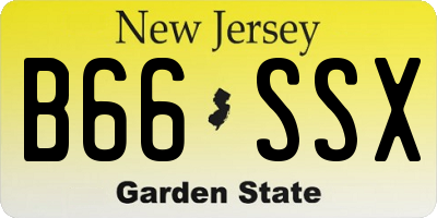 NJ license plate B66SSX