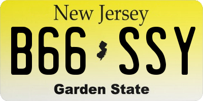 NJ license plate B66SSY