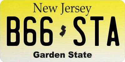 NJ license plate B66STA