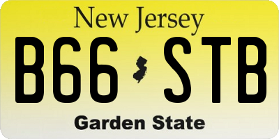 NJ license plate B66STB