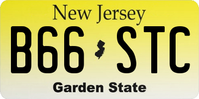 NJ license plate B66STC