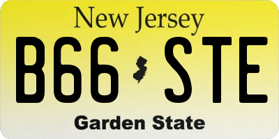 NJ license plate B66STE