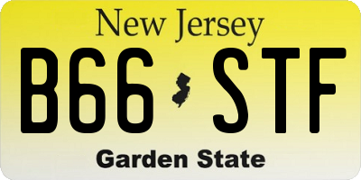 NJ license plate B66STF