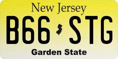 NJ license plate B66STG