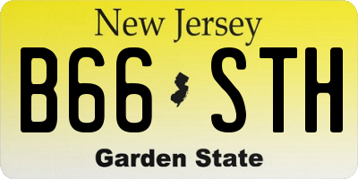 NJ license plate B66STH
