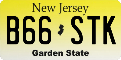NJ license plate B66STK