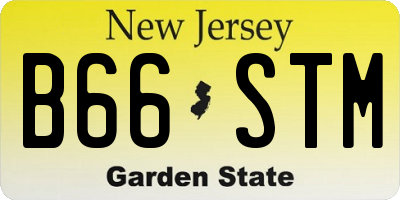 NJ license plate B66STM