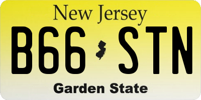 NJ license plate B66STN