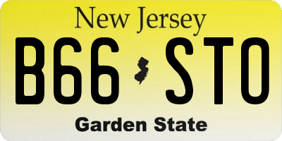 NJ license plate B66STO