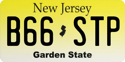 NJ license plate B66STP