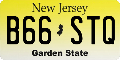 NJ license plate B66STQ