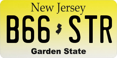 NJ license plate B66STR