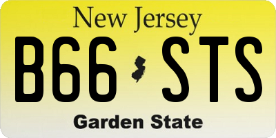 NJ license plate B66STS