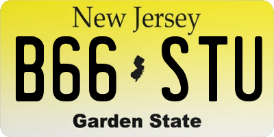 NJ license plate B66STU