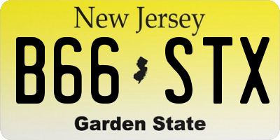 NJ license plate B66STX