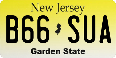 NJ license plate B66SUA