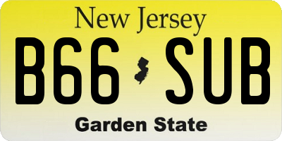 NJ license plate B66SUB