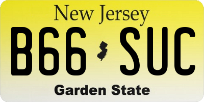 NJ license plate B66SUC