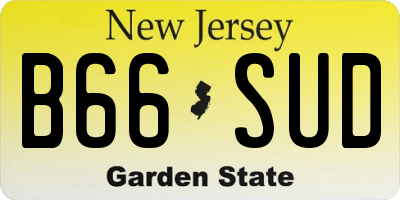 NJ license plate B66SUD