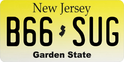 NJ license plate B66SUG