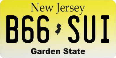 NJ license plate B66SUI