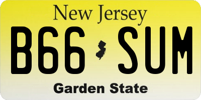 NJ license plate B66SUM