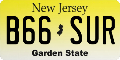 NJ license plate B66SUR