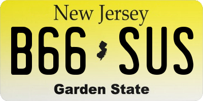 NJ license plate B66SUS