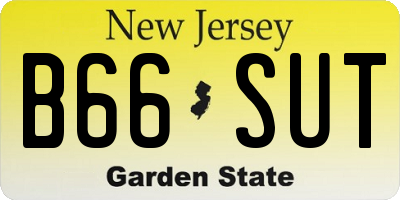 NJ license plate B66SUT
