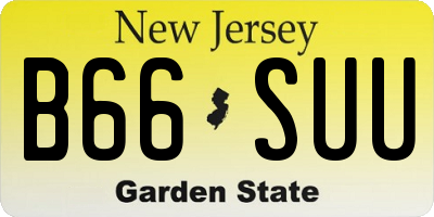 NJ license plate B66SUU