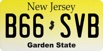 NJ license plate B66SVB