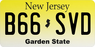 NJ license plate B66SVD
