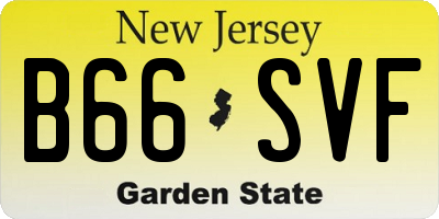 NJ license plate B66SVF