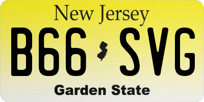 NJ license plate B66SVG