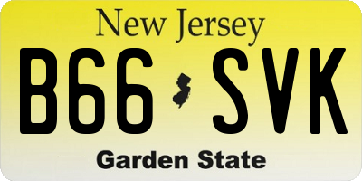 NJ license plate B66SVK
