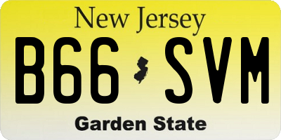 NJ license plate B66SVM