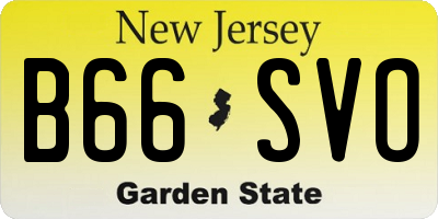 NJ license plate B66SVO
