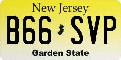 NJ license plate B66SVP