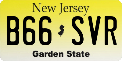 NJ license plate B66SVR