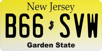 NJ license plate B66SVW