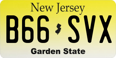NJ license plate B66SVX