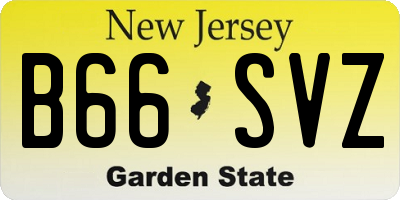NJ license plate B66SVZ
