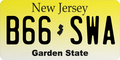 NJ license plate B66SWA