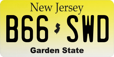 NJ license plate B66SWD
