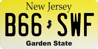 NJ license plate B66SWF