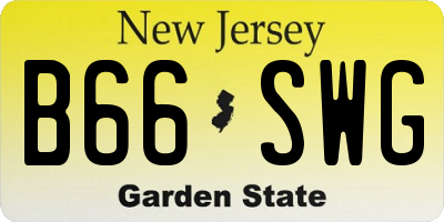 NJ license plate B66SWG