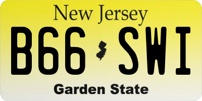 NJ license plate B66SWI