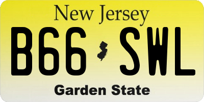 NJ license plate B66SWL