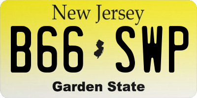 NJ license plate B66SWP